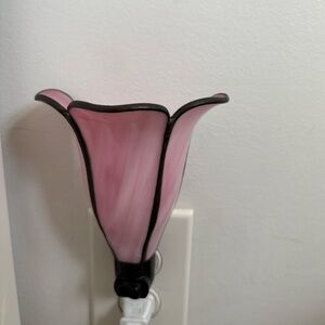 Pink Stained Glass Wall Sconce Vintage
